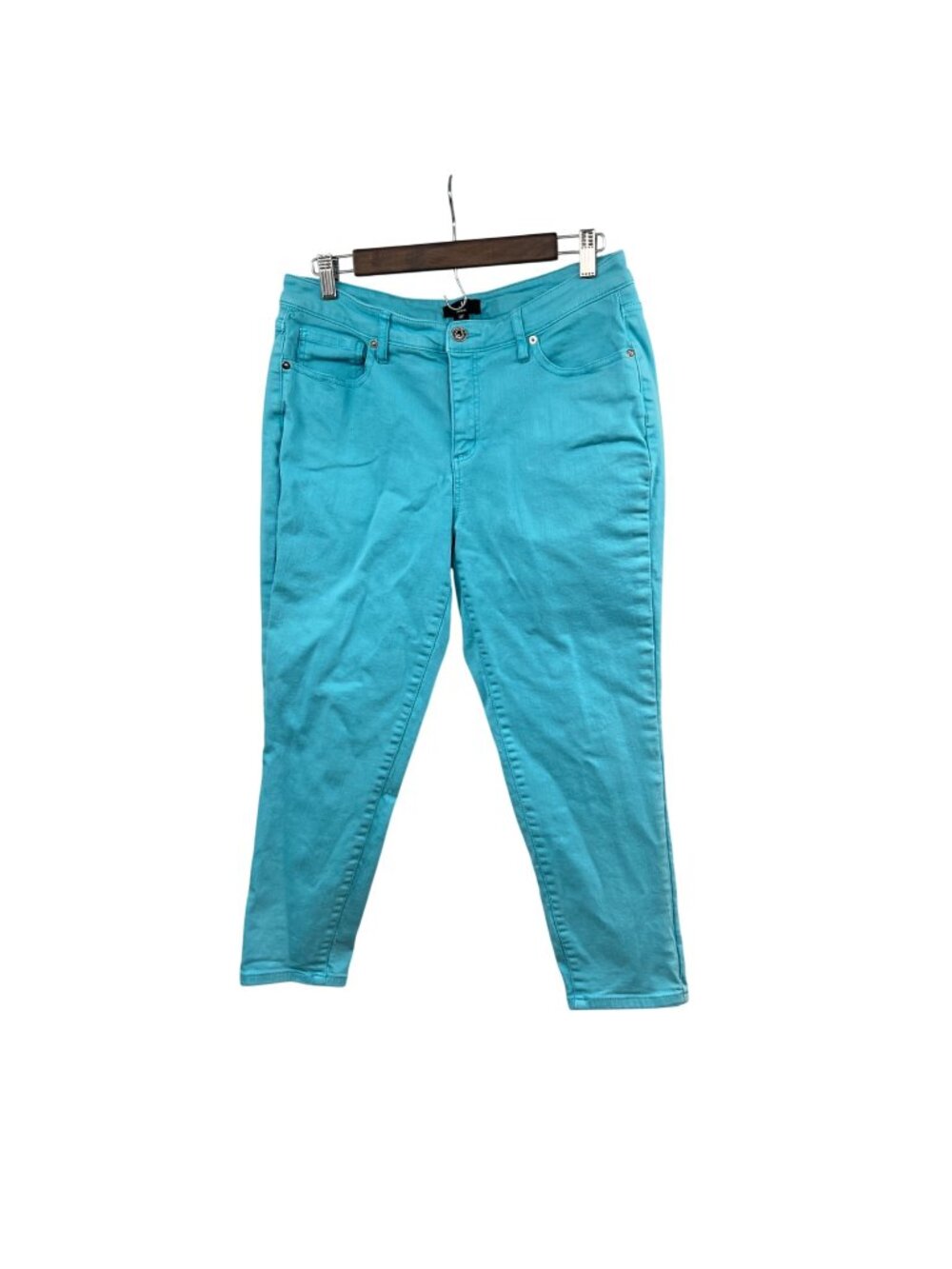 Jason Wu Cropped Jeans Turquoise Mid Rise Womens Size 10P